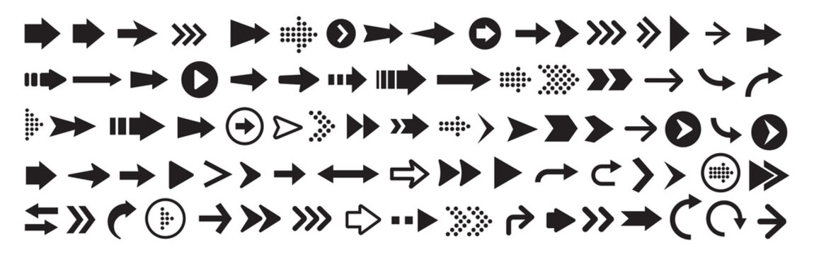 Arrows set icons. Arrow vector collection. Arrow. Cursor. Modern simple arrows.