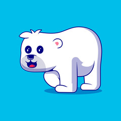 cute polar bear illustration suitable for mascot sticker and t-shirt design