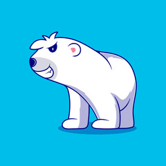 cute angry polar bear illustration suitable for mascot sticker and t-shirt design