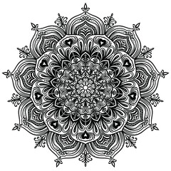 Coloring book patterns in mandala style for Henna, Mehndi, tattoos, decorative ornaments in ethnic oriental style page.