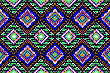 traditional ethnic geometric pattern background design for backgrounds carpet wallpaper clothes wrap fabric seamless embroidery style vector illustration