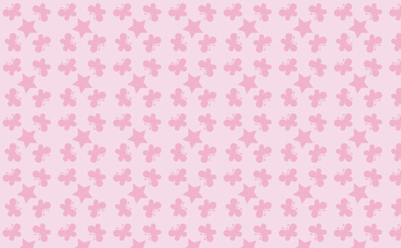 Pink butterfly wallpaper, cute wrapping paper