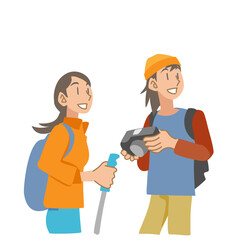 アウトドアを楽しむ女性たち