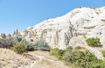 Fototapeta na wymiar Hiking Through Cappadocia's White Valley