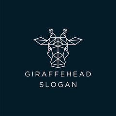 Giraffe head design icon logo template
