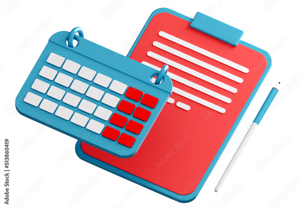 Aufkleber clipboard and calendar. registration for admission. concept creating timetable. icon symbolizing que