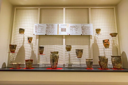 TOYAKO, JAPAN - JUN 1, 2022: Exhibitions of the Irie Takasago Kaizuka-kan (Museum of Irie-Takasago Shell Mound) in Toyako Town, Hokkaido, Japan.