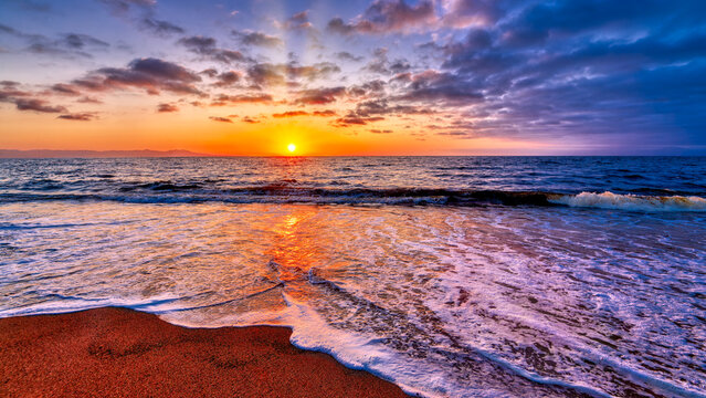 Sunset Ocean Tropical Beach Inspirational Sunrise Vacation 16.9