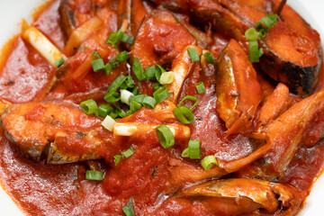 Special Chinese Food Stewed Mackerel in Tomato Sauce
