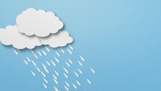 Paper clouds congregate. Rain. Clouds fade away. The sky after the rain stops motion.