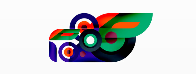 Rings and circles geometric abstract background for wallpaper, banner, backdrop