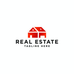modern real estate logo design vector illustration. simple mortgage logo design template with amazing gradient color, elegant and unique styles. flat home rent logo design concept isolated on white