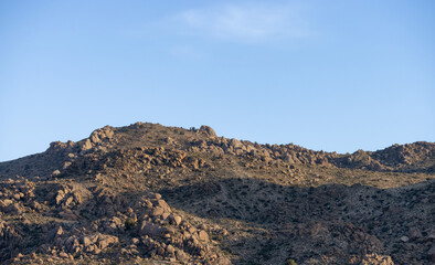 Rocky Desert Mountain Nature Landscape. Sunny Blue Sky. Nevada, United States of America. Nature Background.