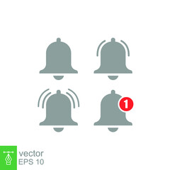 Message bell icon. Doorbell icons for apps like social media, alert ringing or subscriber alarm symbol, channel messaging reminders bells. Vector illustration isolated. EPS 10