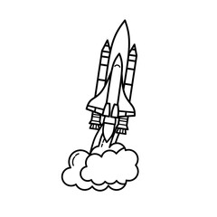 rocket icon illustration graphic design isolated on white background