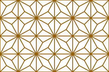 3d effect geometric star shape outline pattern in gold color on a white background, vector illustration