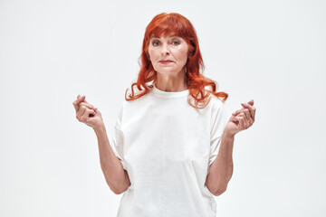 red haired elderly woman