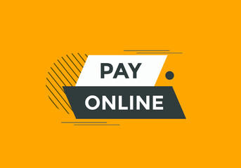 Pay Online button. Pay Online web templates. Social Media banner.