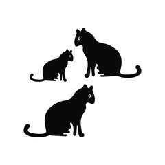 Three black cats vector logo 