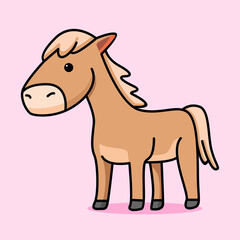Fototapeta na wymiar Cute horse cartoon design