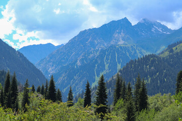 beautiful mountain landscape. panorama of the mountains. summer day.
