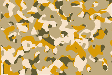 Camouflage color. Seamless pattern. Colorful camo vector ornament. Color splash abstract cartoon background. Banner design element. Vector design illustration.