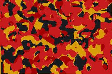 Camouflage color. Seamless pattern. Colorful camo vector ornament. Color splash abstract cartoon background. Banner design element. Vector design illustration.