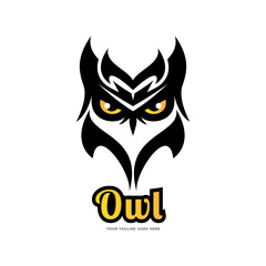 Owl - Vector logo  icon mascot illustration.