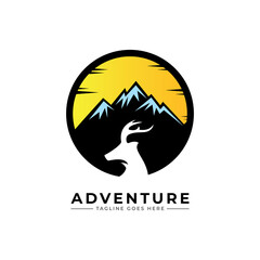 forest wilderness adventure deer mountain retro style vintage.