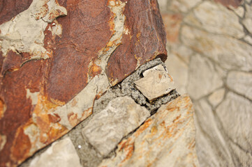Close-up of rock texture patterns. Natural rock texture.
