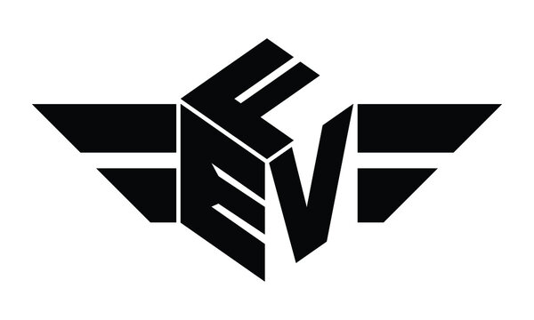 FEV three letter gaming logo in polygon cube shape logo design vector template. wordmark logo | emblem logo | monogram logo | initial letter logo | sports logo | minimalist logo | typography logo |