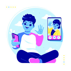 video call concept illustration background