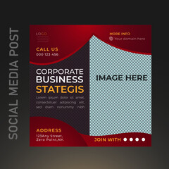 Corporate business strategies social media post & web banner Digital business marketing  Editable minimal square banner template social media post. 