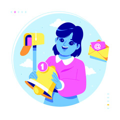 email and notification concept illustration