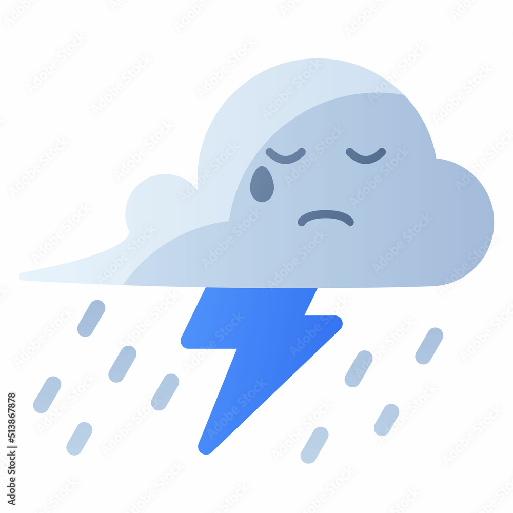 Aufkleber rain weather empty state single isolated icon with smooth gradient style