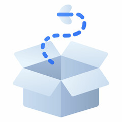 box empty state single isolated icon with smooth gradient style