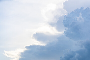 Blue sky with fluffy clouds