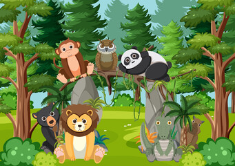 Wild animals in the forest