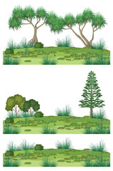 Isolated forests on white background