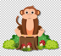 Obraz na płótnie Canvas Cute monkey in flat cartoon style