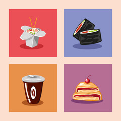 fast food icons collection