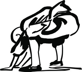 the vector sketch of the shaolin kung fu master