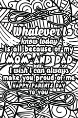 parents day quotes coloring page design. inspirational coloring pages design.
