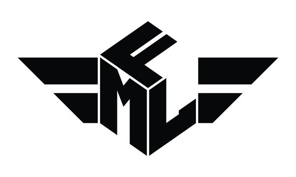 FML three letter gaming logo in polygon cube shape logo design vector template. wordmark logo | emblem logo | monogram logo | initial letter logo | sports logo | minimalist logo | typography logo |