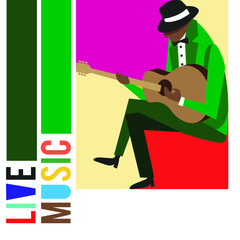 Music Festival Colorfull Jazz Musicians Flat Vector illustration