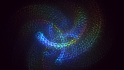 3D rendering abstract multicolor fractal light background