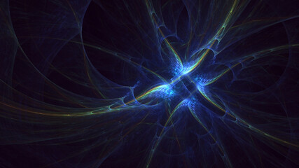 3D rendering abstract multicolor fractal light background