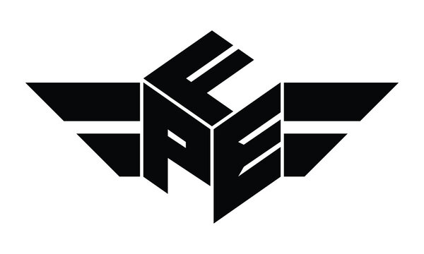 FPE three letter gaming logo in polygon cube shape logo design vector template. wordmark logo | emblem logo | monogram logo | initial letter logo | sports logo | minimalist logo | typography logo |