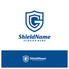 Letter G Shield Logo Design Template. Initial G logo concept vector. Creative Icon Symbol