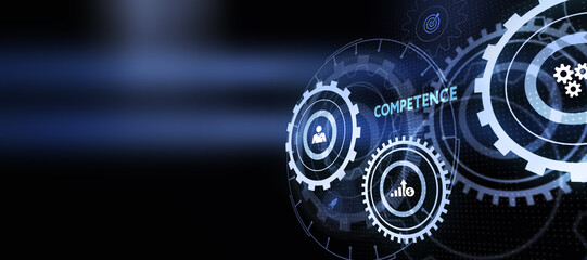 Business, Technology, Internet and network concept. Competence Skill Personal development. 3d illustration